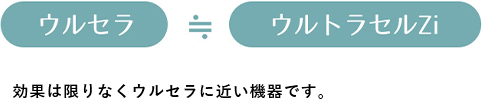 ウルセラ ウルトラセルZi 効果は限りなくウルセラに近い機器です。