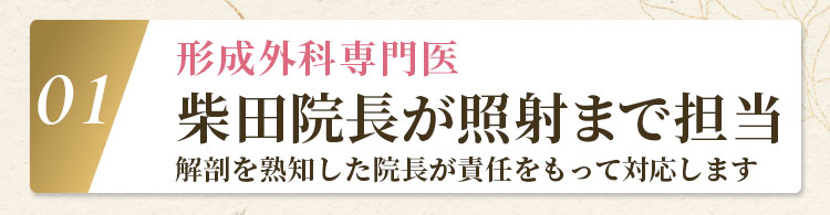 形成外科専門医 柴田院長が照射まで担当