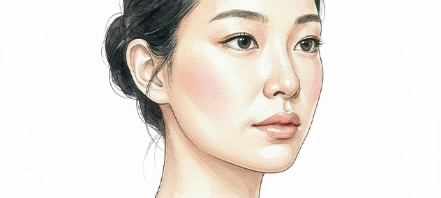 フェイスラインのもたつき・輪郭のぼやけが気になる顔のイメージ