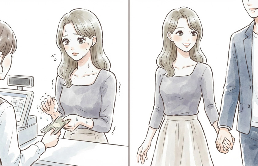 手のひらの汗が抑えられることで、買い物時のレジでの現金受け渡しや、彼氏と手をつなぐなどの場面での不安が軽くなり、人前でも自然に手を出しやすくなることが期待できます。
