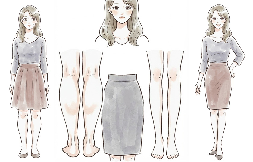 ふくらはぎの筋肉のハリがやわらぐことで、横から見たラインや後ろ姿がほっそりとし、スカートや細身パンツを選びやすくなることが期待できます。