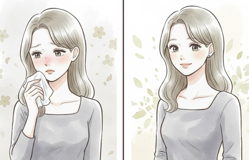 花粉症筋肉の働きを調整する注射により、仕事中や外出時、人と会う場面でも鼻水やくしゃみを気にしにくくなり、日常生活が過ごしやすくなることが期待できます。