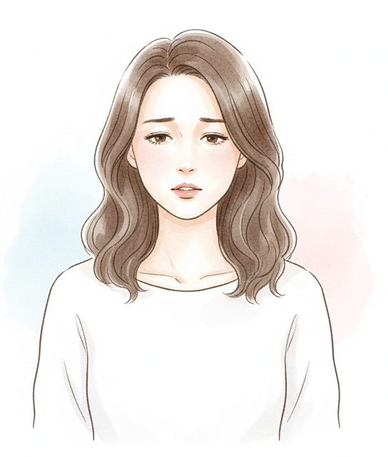 デコルテの痩せや下垂など、バストの変化のイメージ