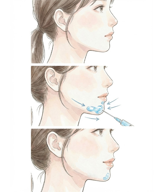 少量ずつ確認しながら注入するイメージ