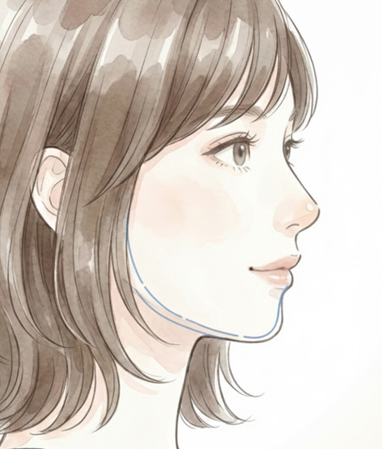 フェイスライン全体とのバランスを見たデザインのイメージ