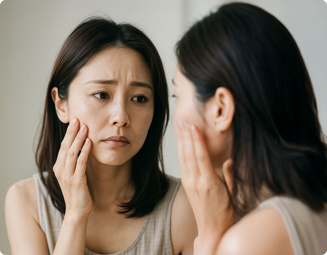 顔のたるみ・若見えでよくあるお悩みのイメージ