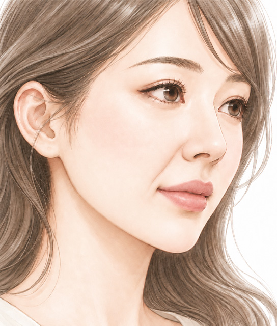 正面・斜め・横顔からバランスを確認するイメージ