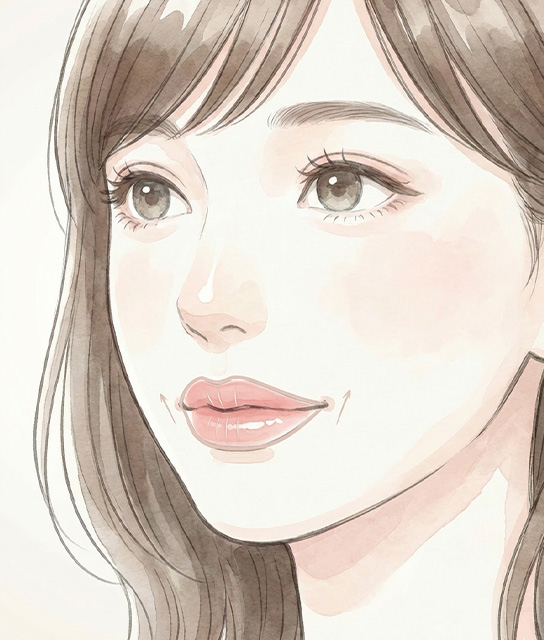 縦ジワや輪郭を整えるイメージ