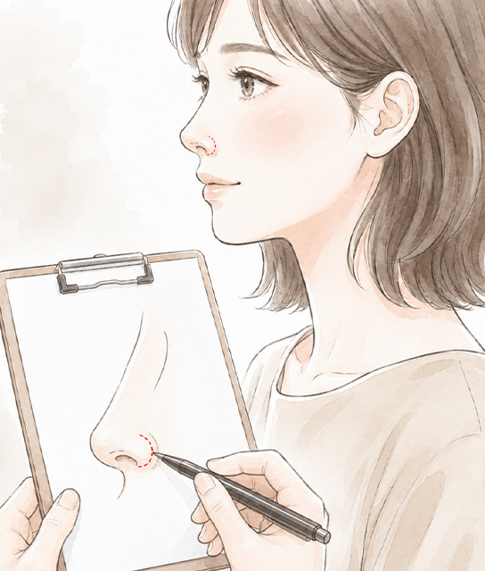 切除量と縫合位置を考えるイメージ