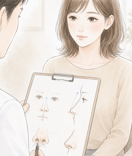 自然な鼻先を相談するイメージ