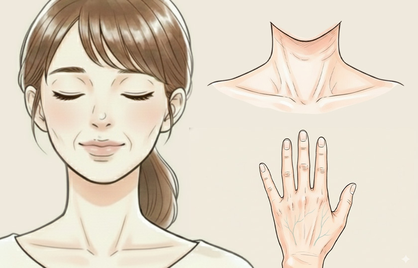 ジュベルックの施術部位：顔・首・手の甲