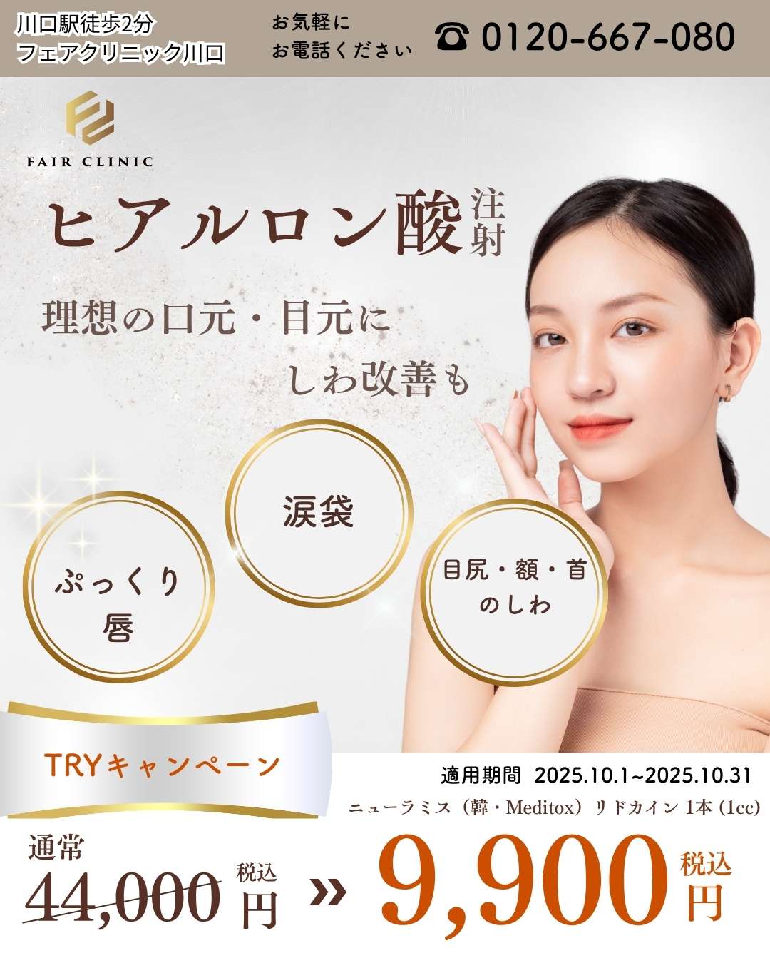 ヒアルロン酸注入（ニューラミス）1cc 9,900円