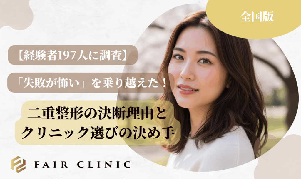 【経験者197人に調査】「失敗が怖い」を乗り越えた!二重整形を決断した理由とクリニック選びの決め手