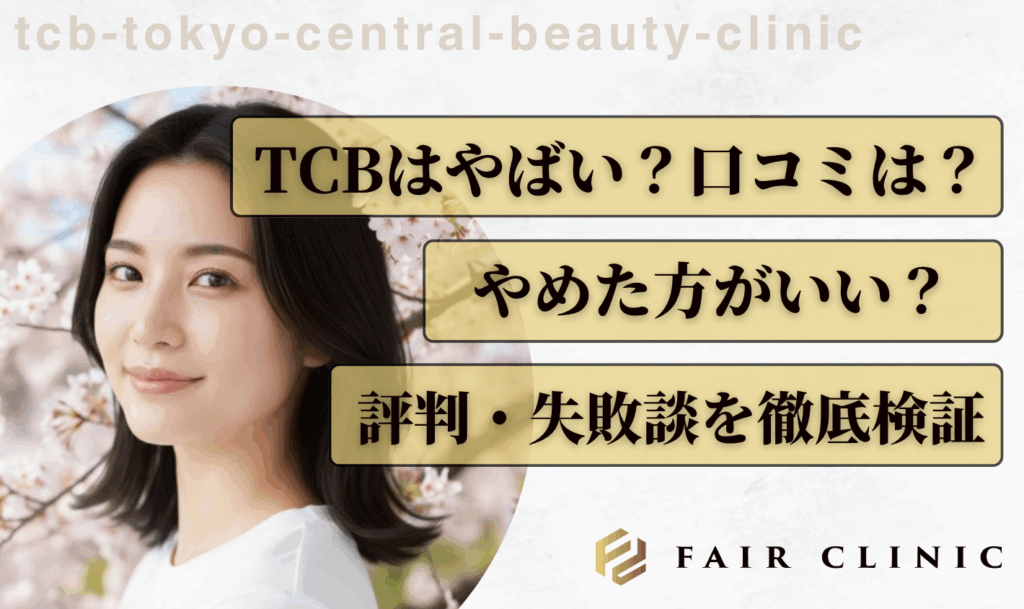 TCB東京中央美容外科はやばい?やめた方がいい?悪い口コミや失敗談を徹底検証
