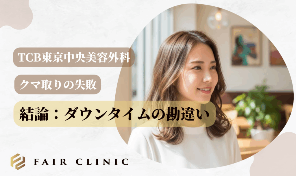 結論：クマ取りの失敗はダウンタイムを勘違いする場合が多い