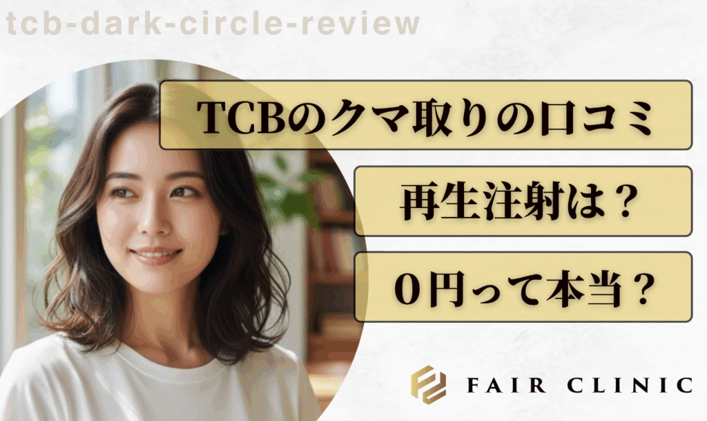 TCBクマ取りのリアルな口コミは！再生注射なら0円って本当？