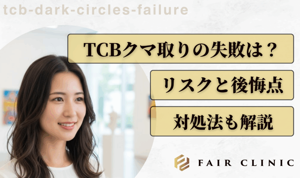 TCBのクマ取りは本当に安全？失敗・ダウンタイムのリスクと後悔しない対処法は