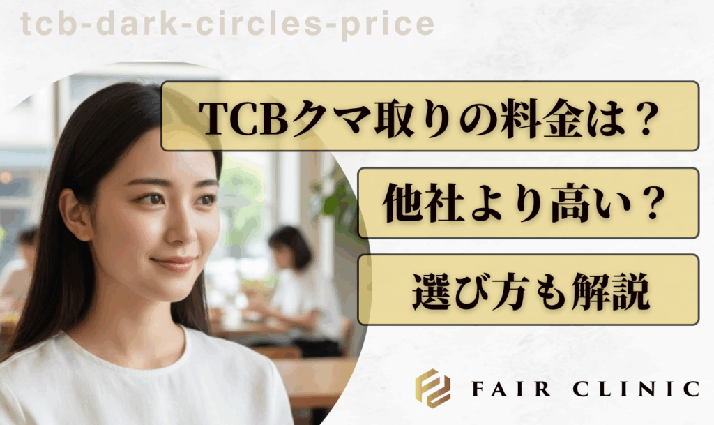 TCBクマ取りは高い？料金体系・施術の種類・後悔しない選び方を解説！