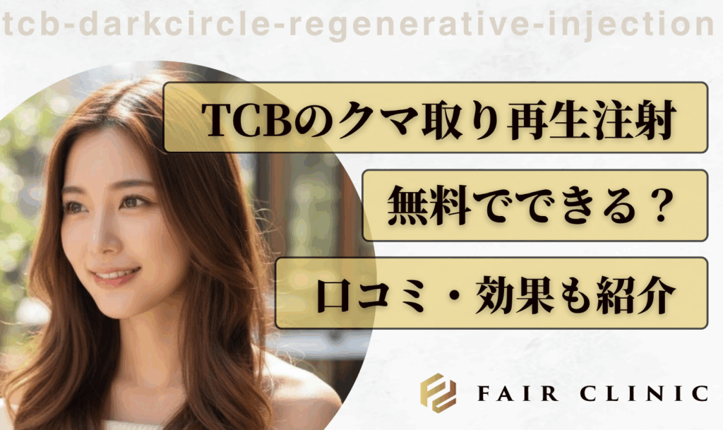 TCBのクマ取り再生注射は無料？口コミや効果・ダウンタイムは！