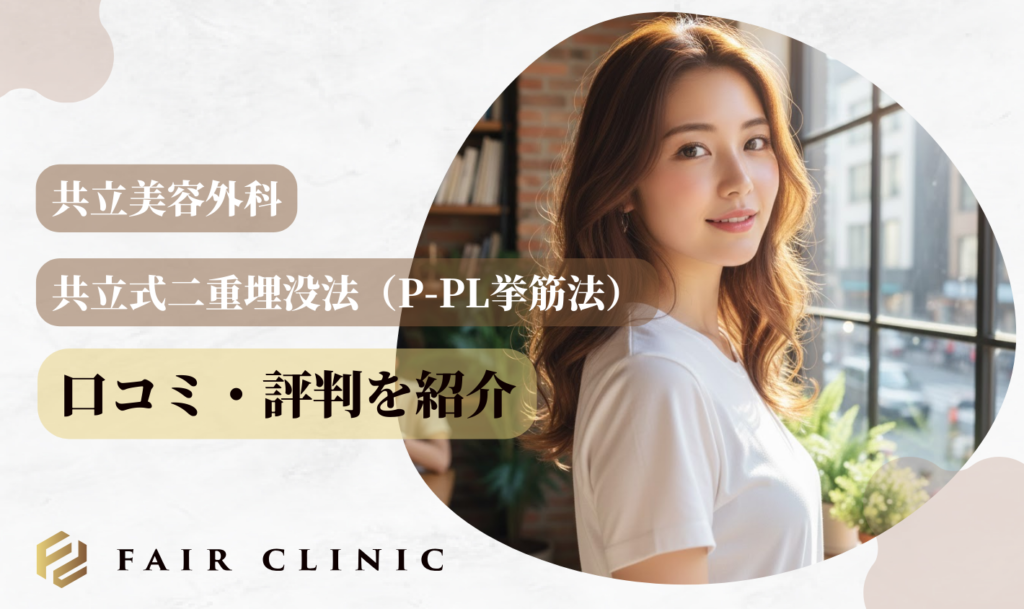 二重整形：共立式二重埋没法（P-PL挙筋法）に関する口コミ評判