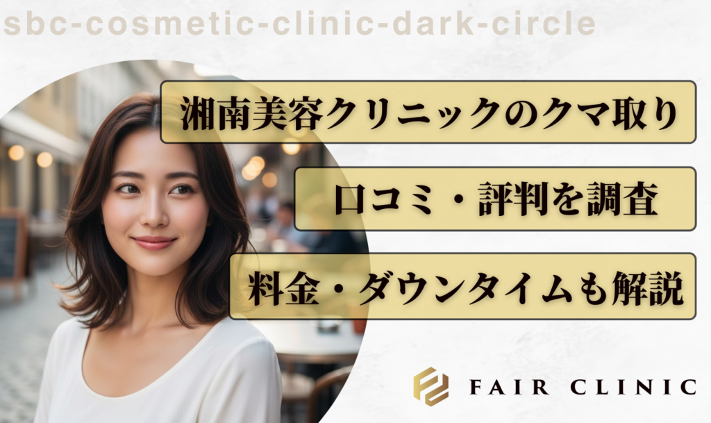 湘南美容クリニックのクマ取りの口コミ・評判！費用・ダウンタイムの体験談も紹介！