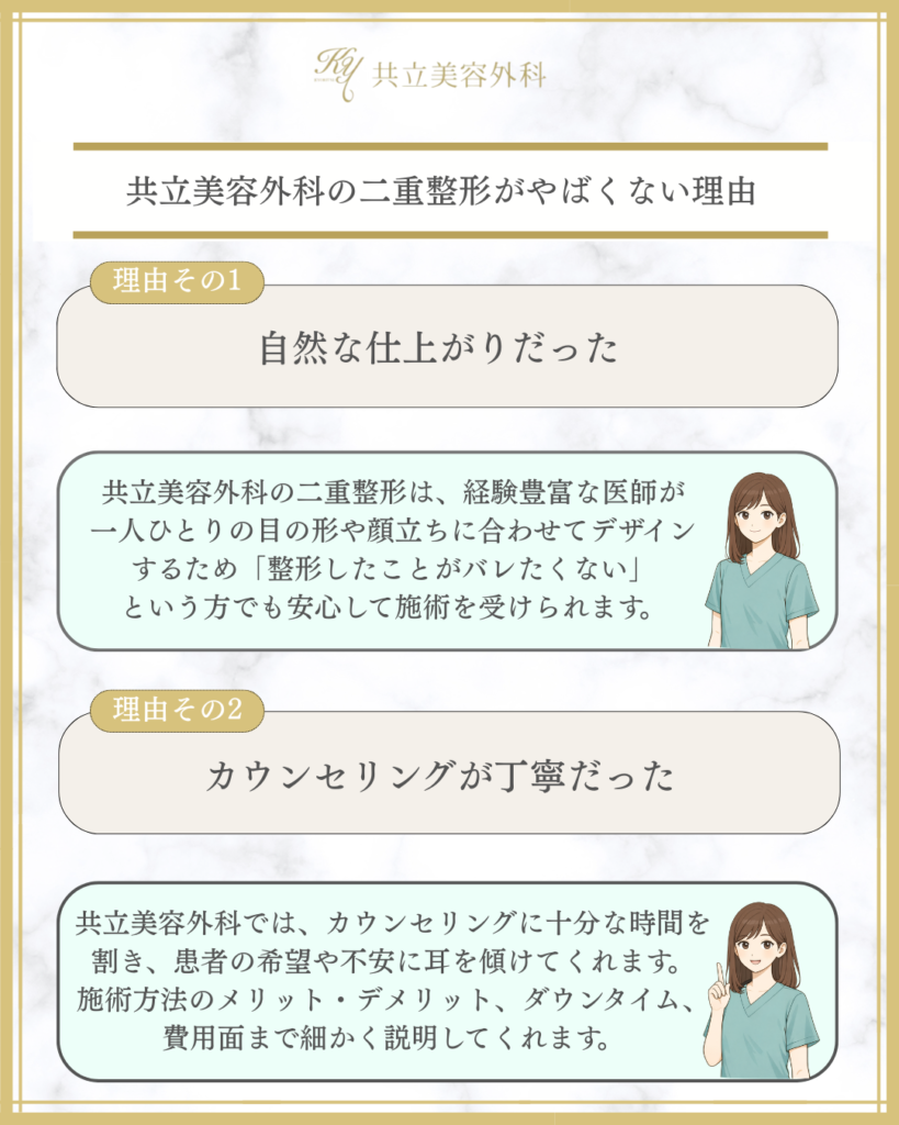 共立美容外科の二重整形はやばくない！良い口コミを調査