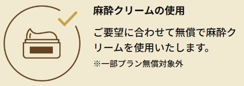 レジーナクリニックの麻酔クリーム案内