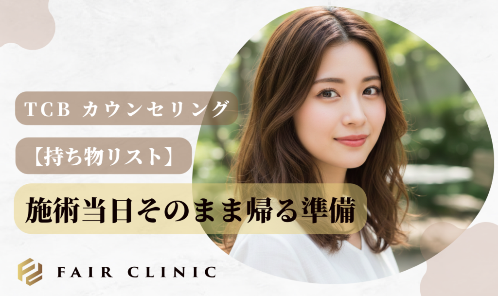 TCBカウンセリング当日施術の条件は？今日受けるための予約術と持ち物【2026年最新】　当日帰宅の準備