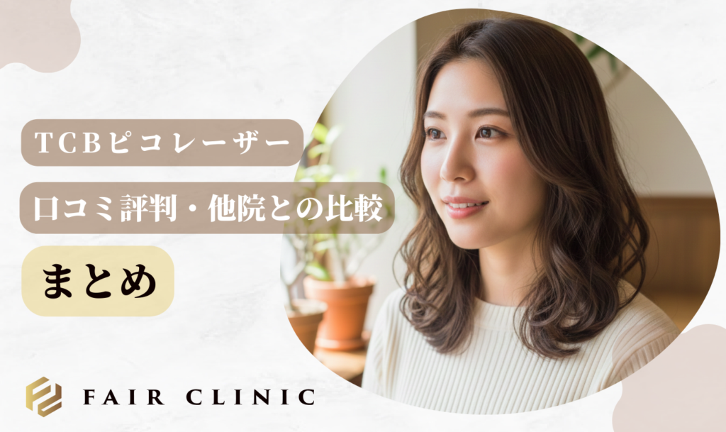 TCBピコレーザーの口コミは？他院と比較して分かった効果の差と安さの理由を解説 まとめ