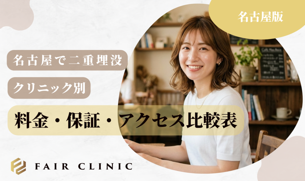 名古屋の二重埋没　料金保証アクセス比較表