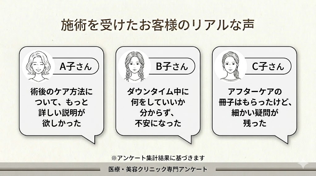 ルラ美容クリニックの糸リフトに関する悪い口コミ:術後のケア方法に迷った
