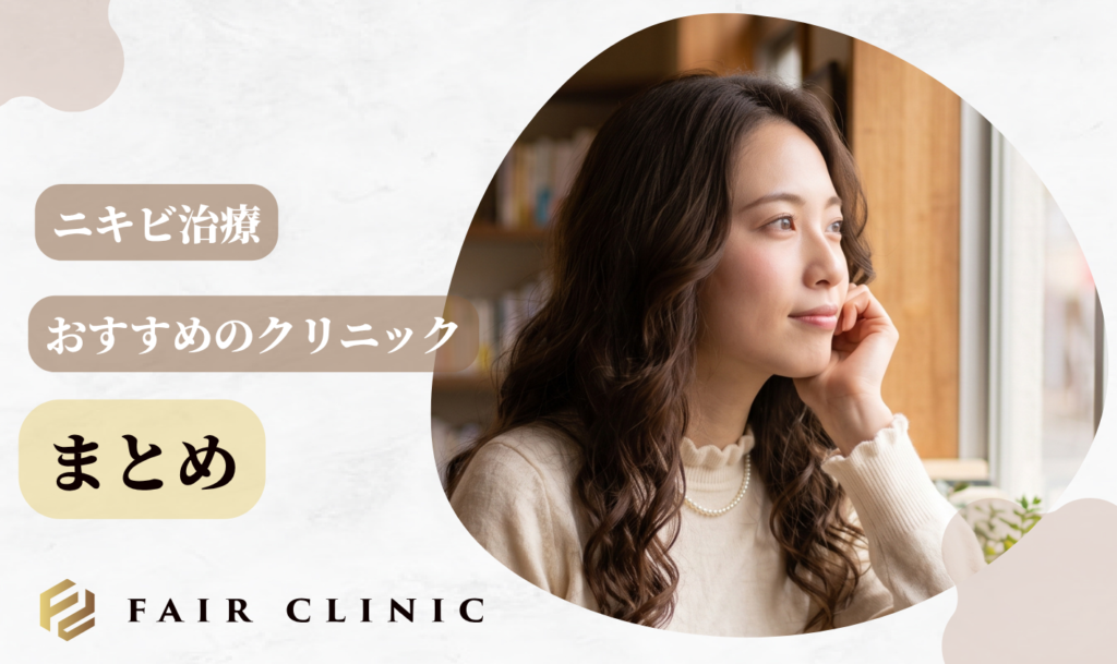 ニキビ治療でおすすめのクリニックのまとめ